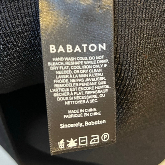 Babaton Sculpt Knit Racer Mini Dress Black Bodycon Compressive Large - Picture 8 of 10